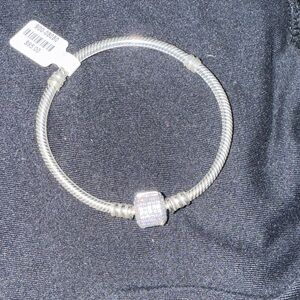 Elegant Silver Bracelet with Crystal Charm